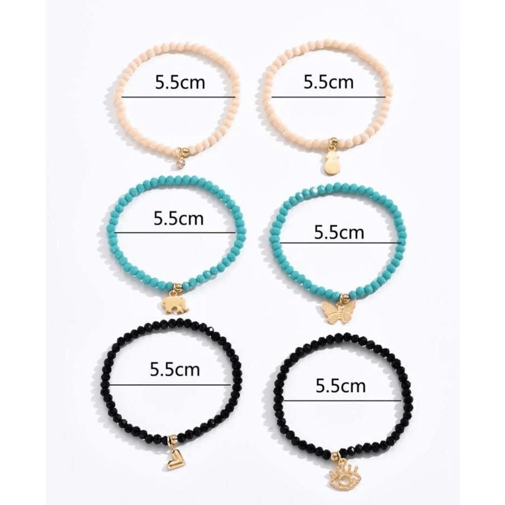 Stackable Charmed Beaded Stretch Bracelet Set - Picture 3 of 4